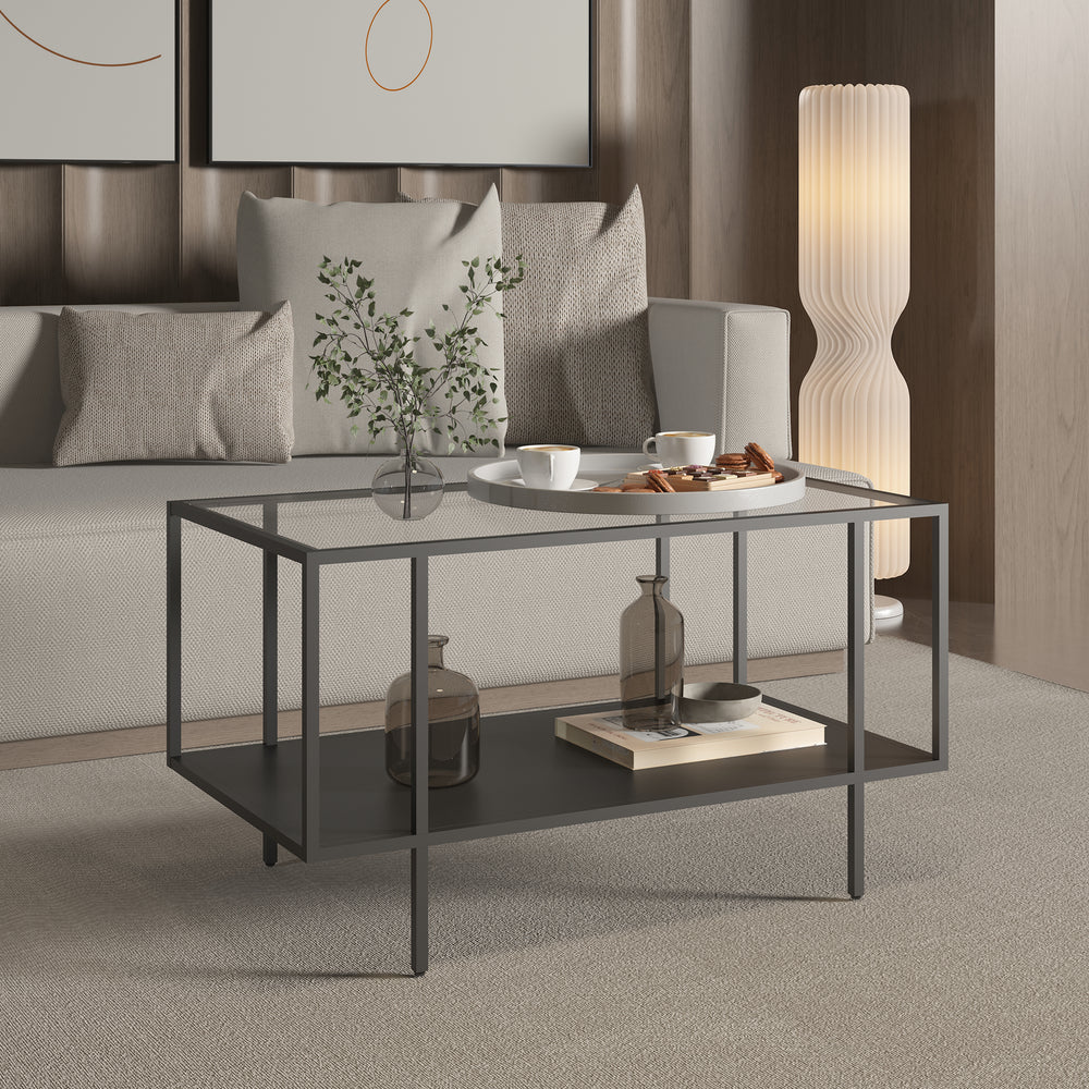 Masuta cafea Nynna 90x50x50 cm negru [en.casa]