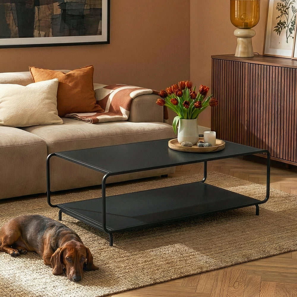 Masuta cafea Færder  115x50x45 cm negru [en.casa]