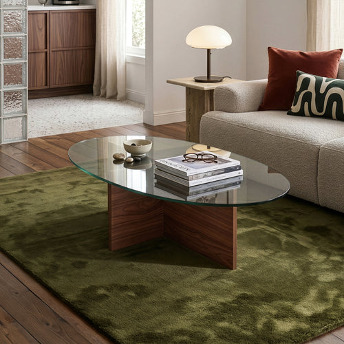 Masuta ovala sticla fumurie Viroya 100x60x36 cm [en.casa]