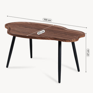 Masuta cafea Trestaneng 100x60x47 cm efect lemn nuc [en.casa] 