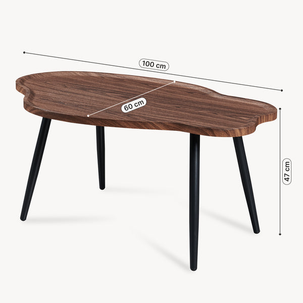 Masuta cafea Trestaneng 100x60x47 cm efect lemn nuc [en.casa] 