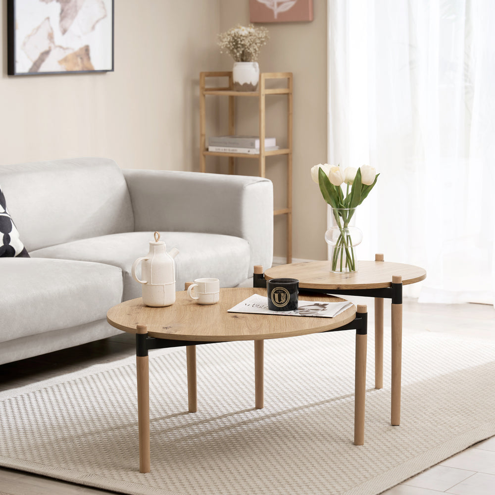 Couchtisch Kristinestad im Set Natur [en.casa] - premiumXL