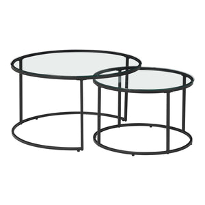 Set 2 bucati masute cafea masuri diferite Kokkola blat sticla culori diferite [en.casa]