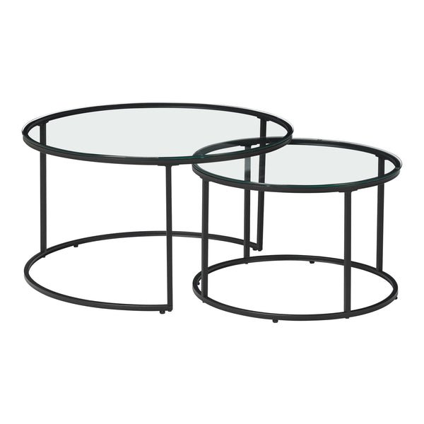 Set 2 bucati masute cafea masuri diferite Kokkola blat sticla culori diferite [en.casa]