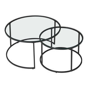 Set 2 bucati masute cafea masuri diferite Kokkola blat sticla culori diferite [en.casa]