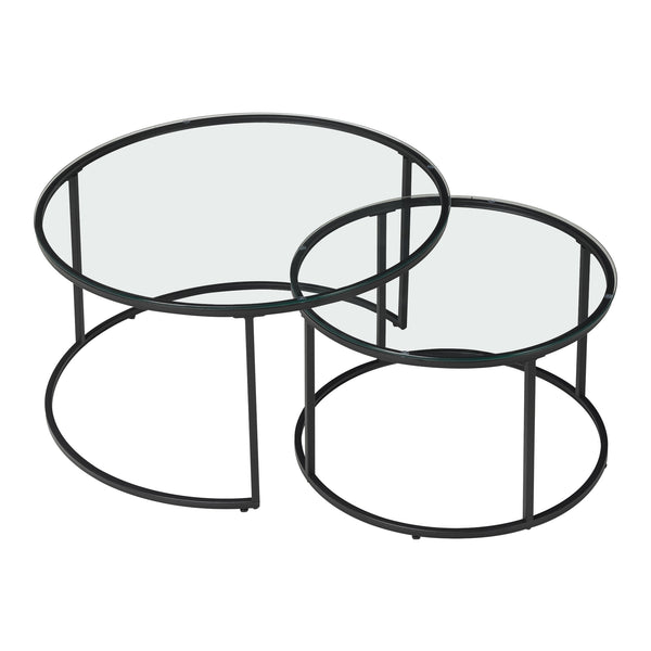 Set 2 bucati masute cafea masuri diferite Kokkola blat sticla culori diferite [en.casa]