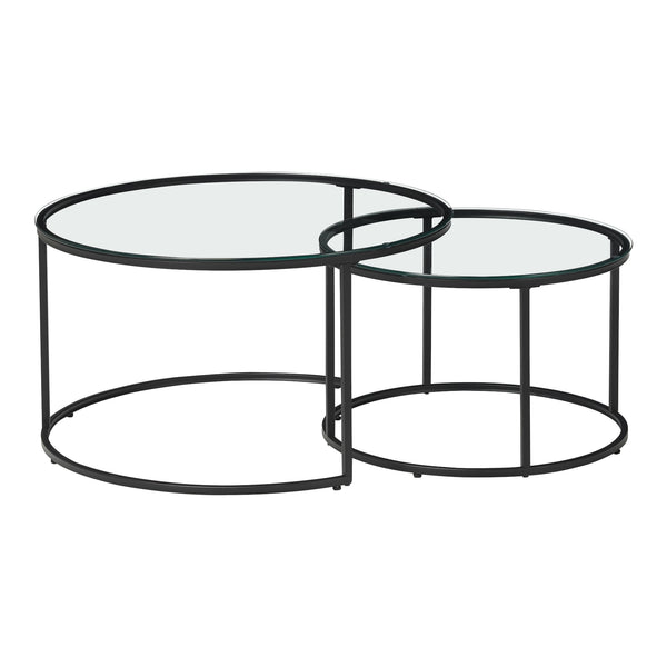 Set 2 bucati masute cafea masuri diferite Kokkola blat sticla culori diferite [en.casa]