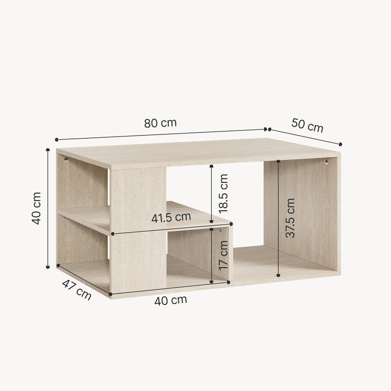 Schiță cotată Masuta cafea Antaa 80x50x40 cm [en.casa]