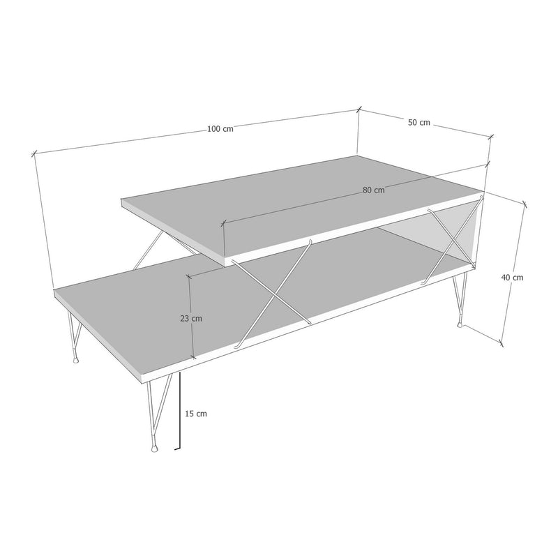 Schiță cotată Masuta cafea Asker 100x50x40cm culori diferite [en.casa]