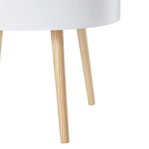 Masuta cafea Bongard 60x45 cm alb/natur [en.casa]