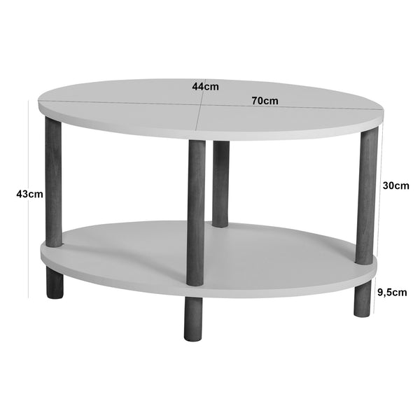 Masuta ovala cafea Højreby 70x44x43 cm [en.casa]