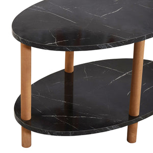 Masuta ovala cafea Højreby 70x44x43 cm [en.casa]