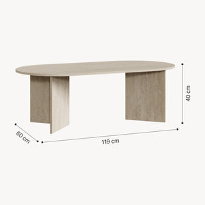 Masuta ovala cafea Kynd 119x60x40 cm [en.casa] 