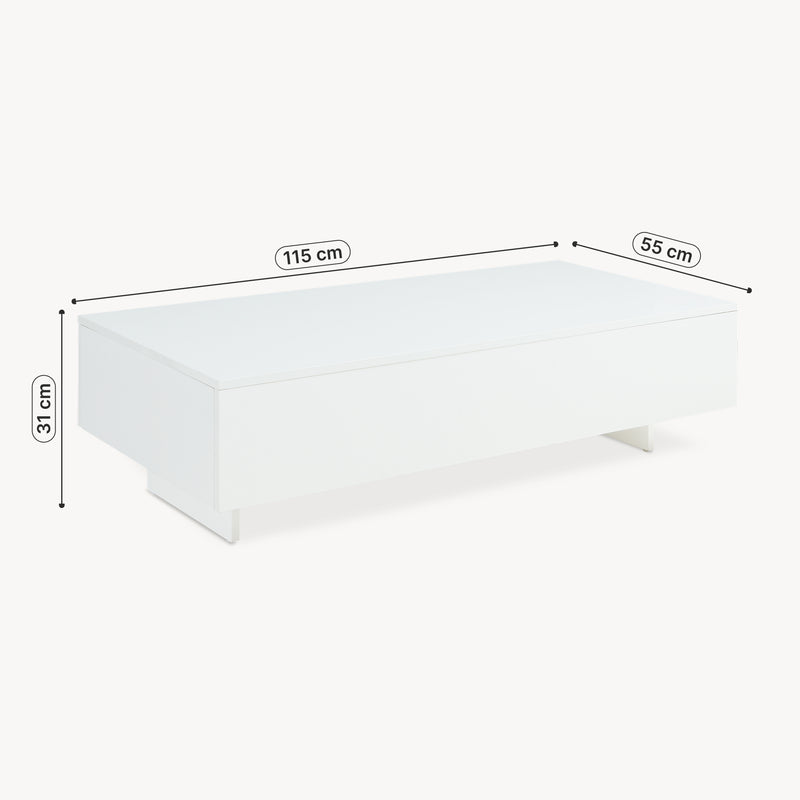 Schiță cotată Masuta de cafea Ozana 115 x 55 x 31 cm culori diferite [en.casa] 