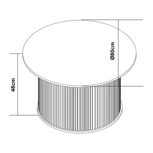Masuta cafea Ledepid natur rotunda [en.casa]
