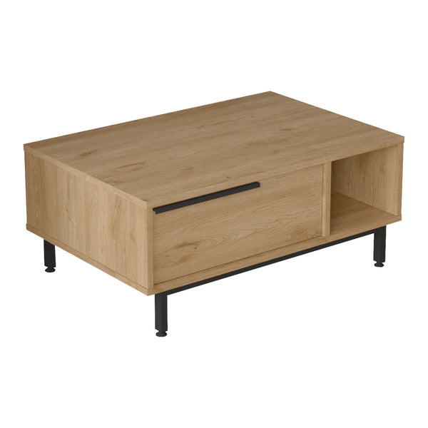 Masuta cafea cu compartiment si raft depozitare Majaajoå 90x60x37,5cm [en.casa]