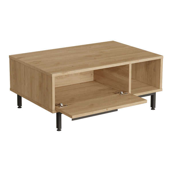 Masuta cafea cu compartiment si raft depozitare Majaajoå 90x60x37,5cm [en.casa]