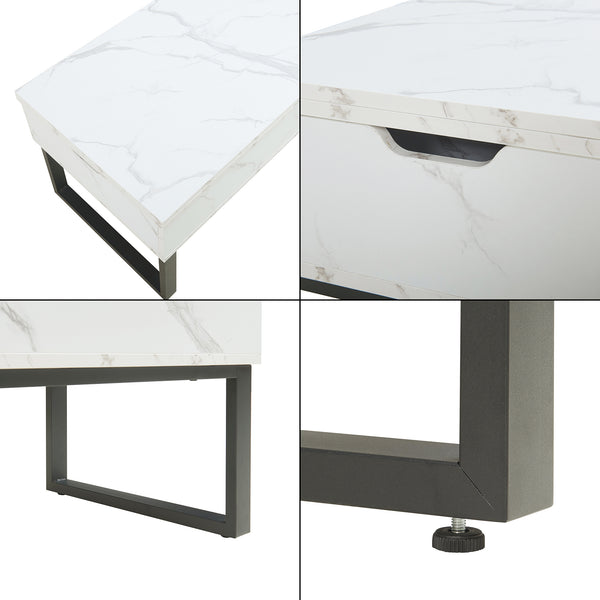 Masuta cafea cu blat extensibil si care se poate ridica Rauli 100x50x47 cm [en.casa]