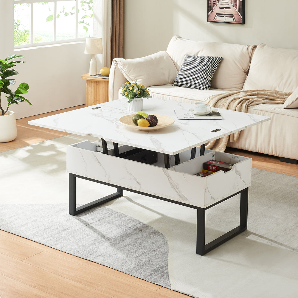 Masuta cafea cu blat extensibil si care se poate ridica Rauli 100x50x47 cm [en.casa]