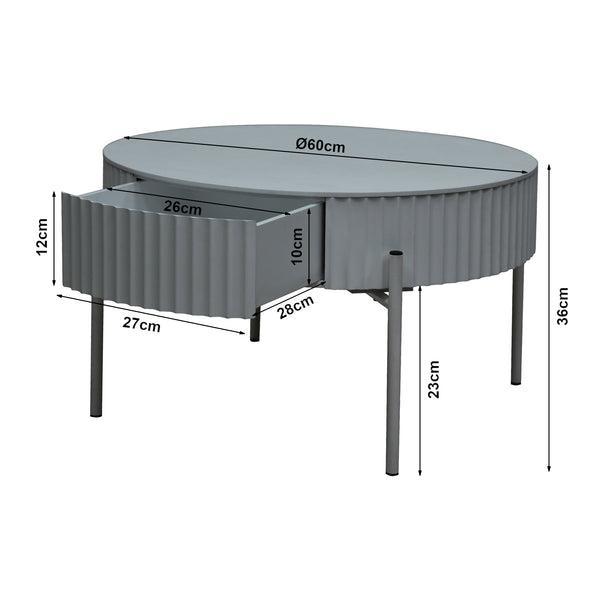 Masuta rotunda cu sertar Rill 36x30 cm [en.casa]