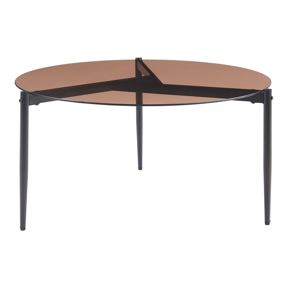 Masuta cafea Ulökantaa Ø 80x40 cm sticla fumurie [en.casa]