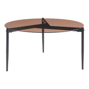 Masuta cafea Ulökantaa Ø 80x40 cm sticla fumurie [en.casa]