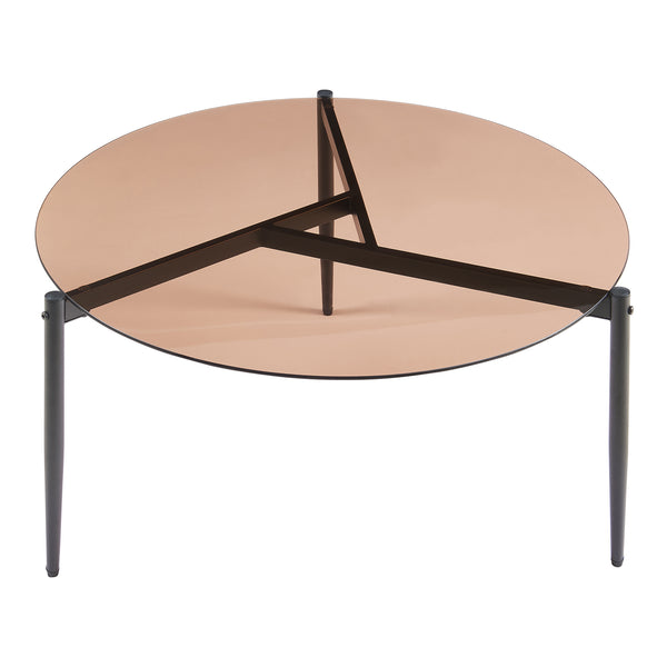 Masuta cafea Ulökantaa Ø 80x40 cm sticla fumurie [en.casa]