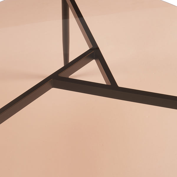 Masuta cafea Ulökantaa Ø 80x40 cm sticla fumurie [en.casa]