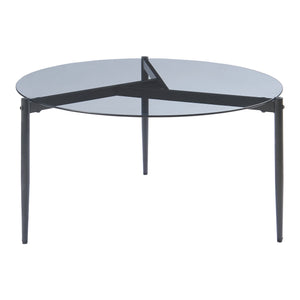 Masuta cafea Ulökantaa Ø 80x40 cm sticla fumurie [en.casa]