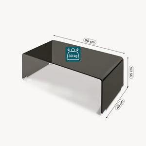 Masuta cafea Väsas 90x45x35 cm sticla curbata [en.casa] 
