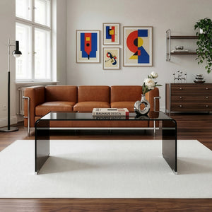 Masuta cafea Väsas 90x45x35 cm sticla curbata [en.casa] 