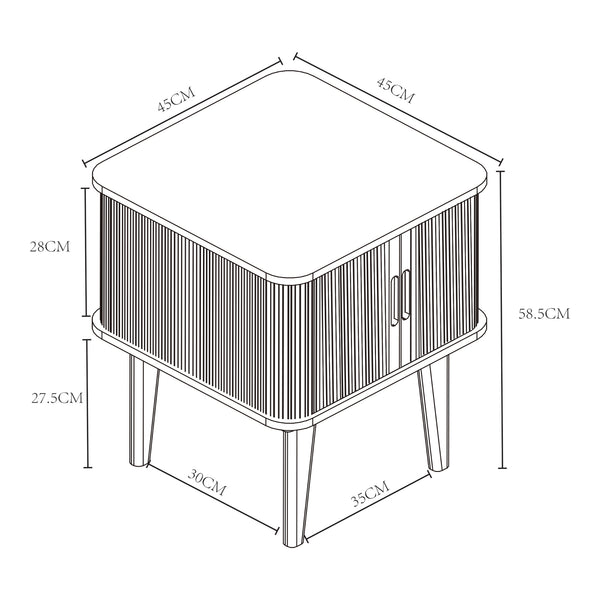 Noptiera Tysvær 58,5x45x45cm bambus [en.casa]