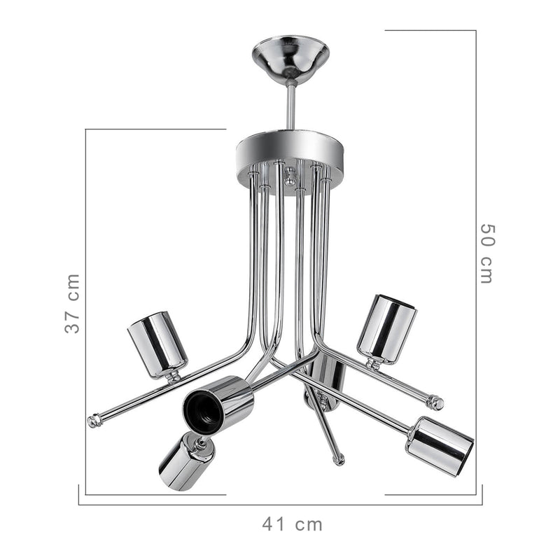 Schiță cotată Lustră de tavan Halesowen 6xE27 metal în diferite culori [lux.pro]