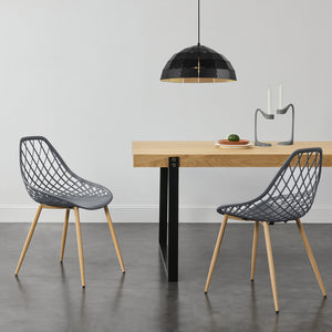 Scaune design Felicia set 2 buc plastic/metal culori diferite [en.casa]