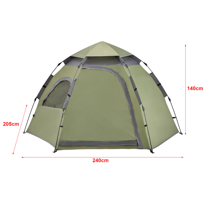 Schiță cotată Cort camping Nybro  240 x 205 x 140 cm culori diferite [pro.tec]