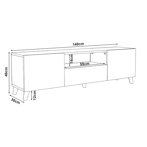 Comoda TV Torsby 140x30x46cm culori diferite [en.casa]