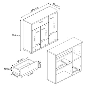 Comoda Bobeck 72x80x28cm [en.casa]