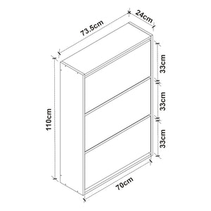 Dulap pantofi Aurskog 110x73,5x24cm pal [en.casa]