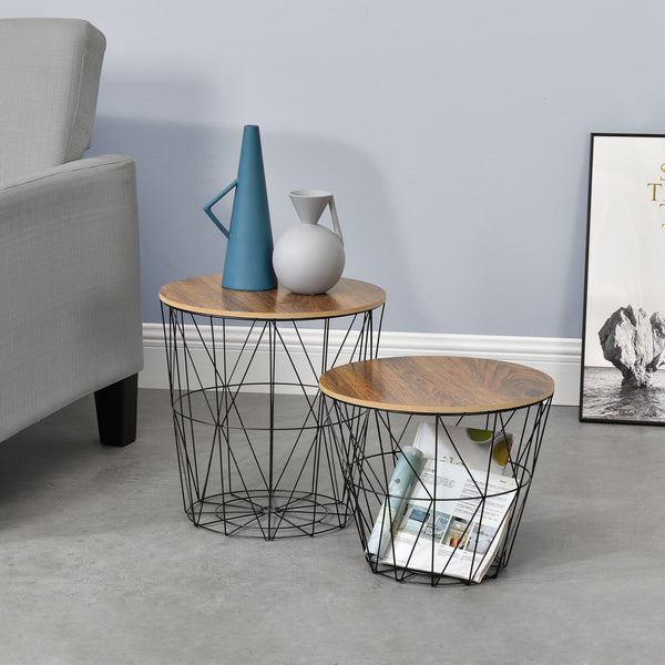 Masute living Codogno set 2 bucati cu blat detasabil masuri si culori diferite [en.casa]