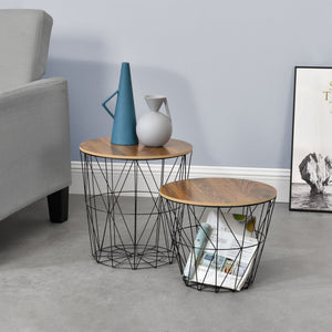 Masute living Codogno set 2 bucati cu blat detasabil masuri si culori diferite [en.casa]
