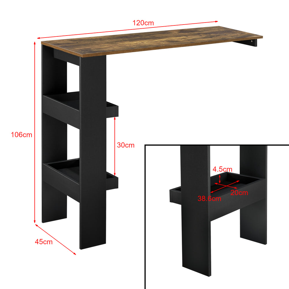 Bartisch Bromölla 120x45x106 cm versch. Farben en.casa - premiumXL