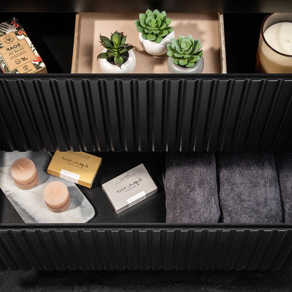 Set dulap baie XX Newport negru [en.casa]