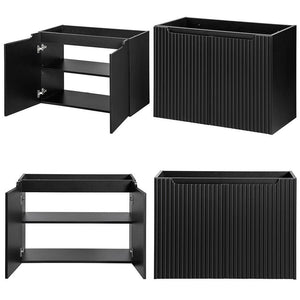 Set dulap baie XX Newport negru [en.casa]