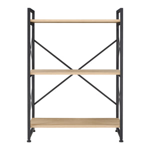 Raft carti Skørping negru/efect stejar [en.casa]