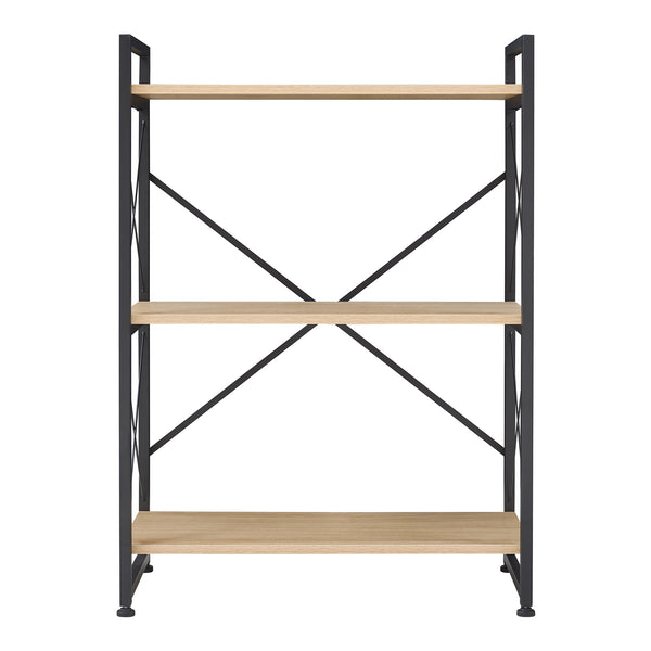 Raft carti Skørping negru/efect stejar [en.casa]