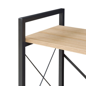 Raft carti Skørping negru/efect stejar [en.casa]