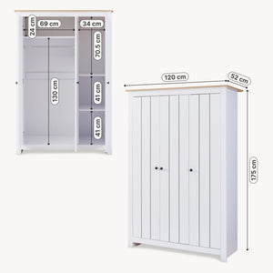 Dulap de haine Vasand 175x120x52 cm [en.casa]