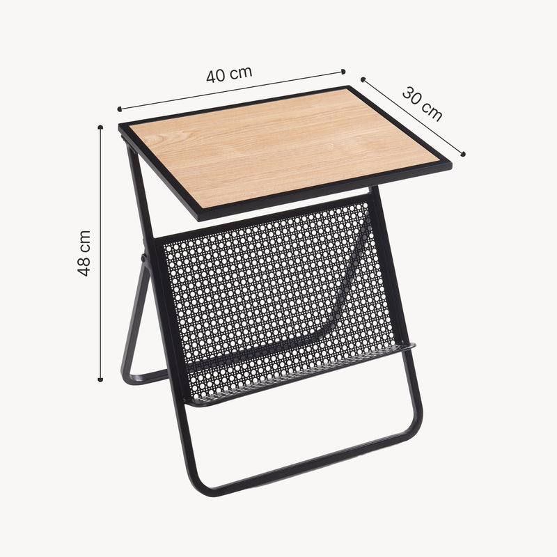 Schiță cotată Masuta cu suport ziare Jäller 48x40x30 cm [en.casa]