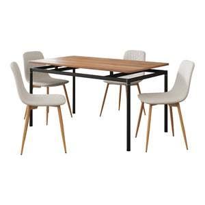 Set masa si 4 scaune Hemnes 75x140x80 cm [en.casa]