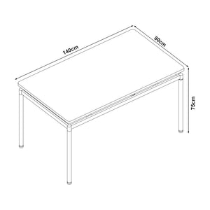 Set masa si 4 scaune Hemnes 75x140x80 cm [en.casa]